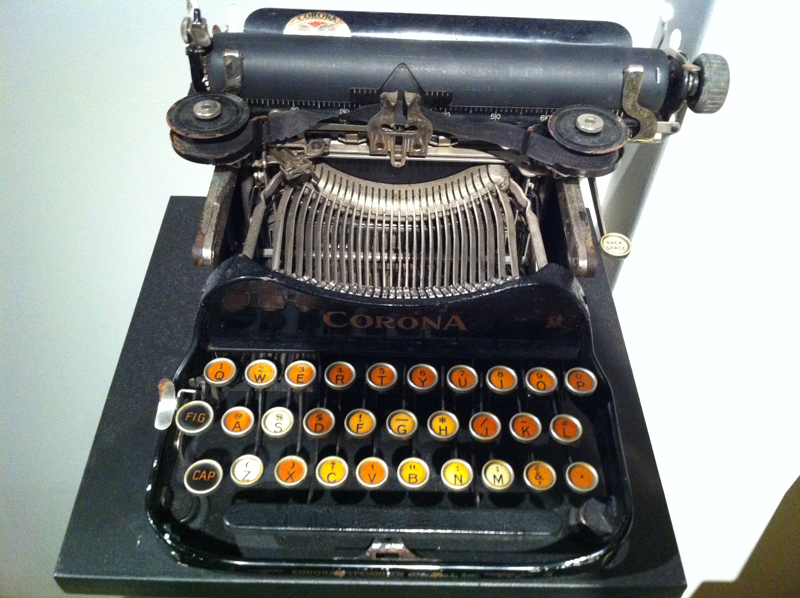 history + happiness = tiny typewriter